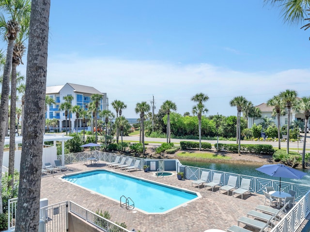 view of pool featuring a patio area