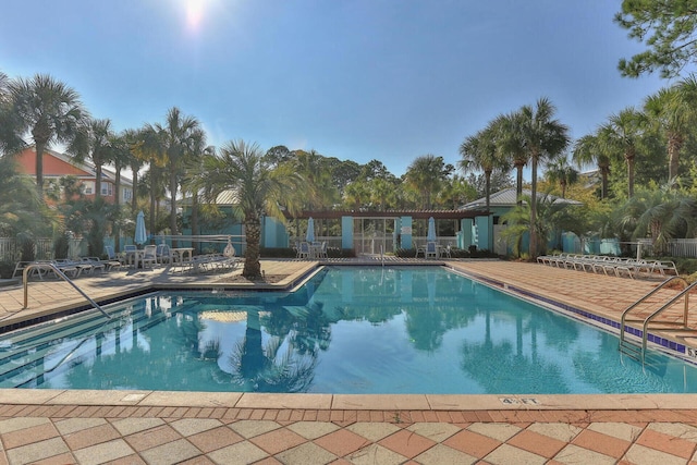 view of pool featuring a patio area