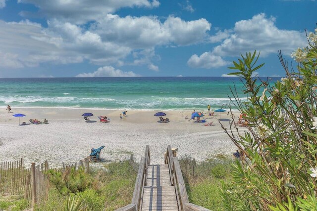 water view featuring a beach view