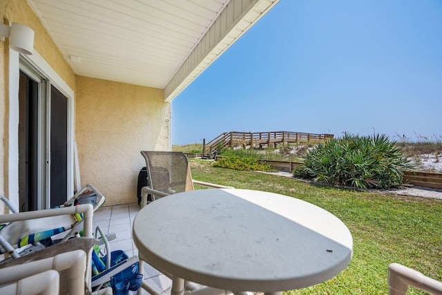 balcony with a patio