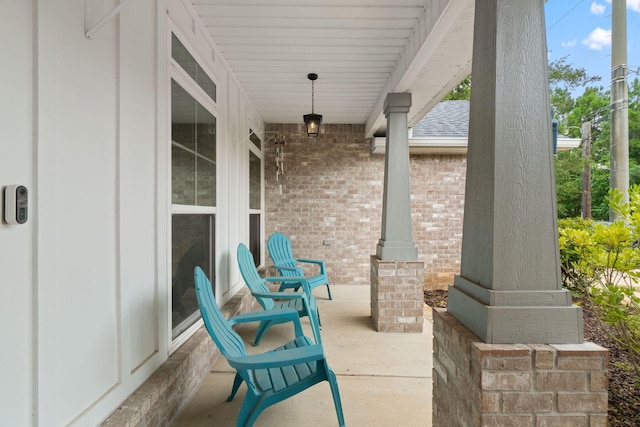 view of patio featuring covered porch