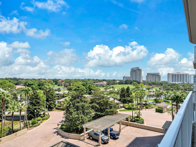 balcony featuring a view of city