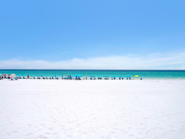 property view of water with a beach view