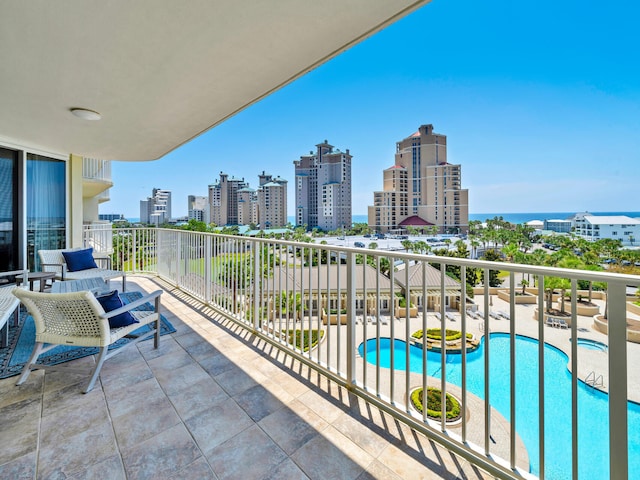 balcony featuring a city view