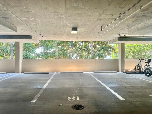 parking deck featuring fence