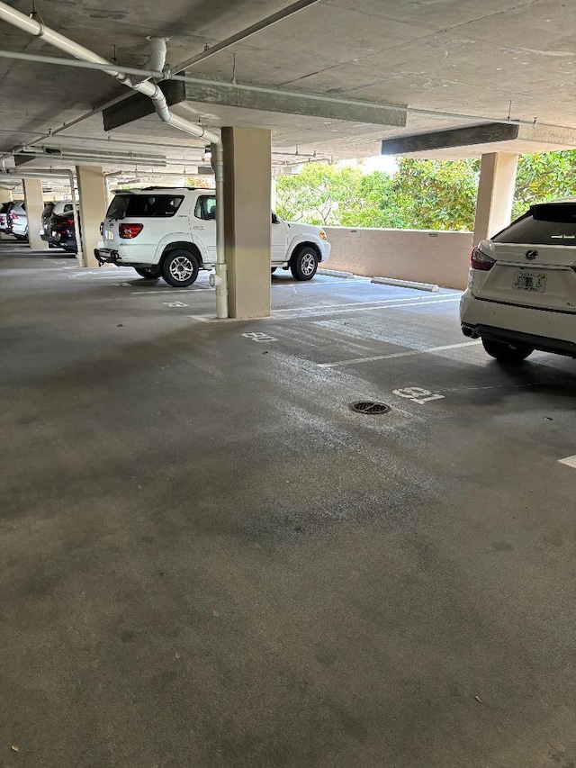 view of parking garage