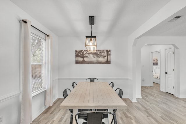 dining room featuring light wood-type flooring