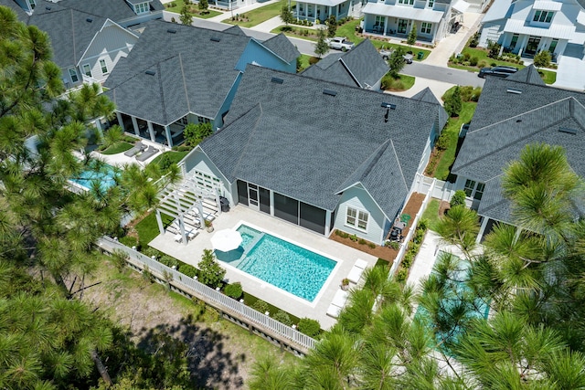 birds eye view of property featuring a residential view