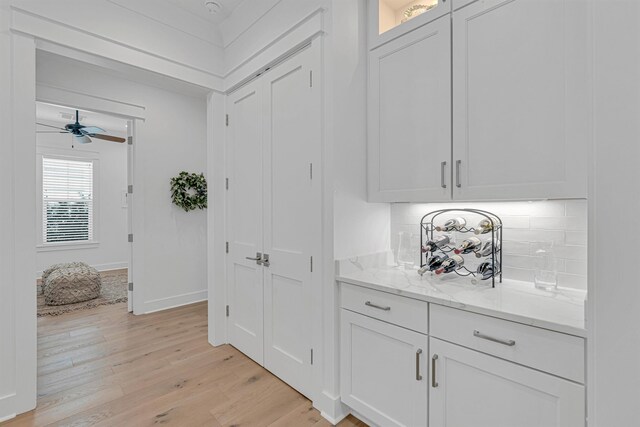 interior space with light hardwood / wood-style floors