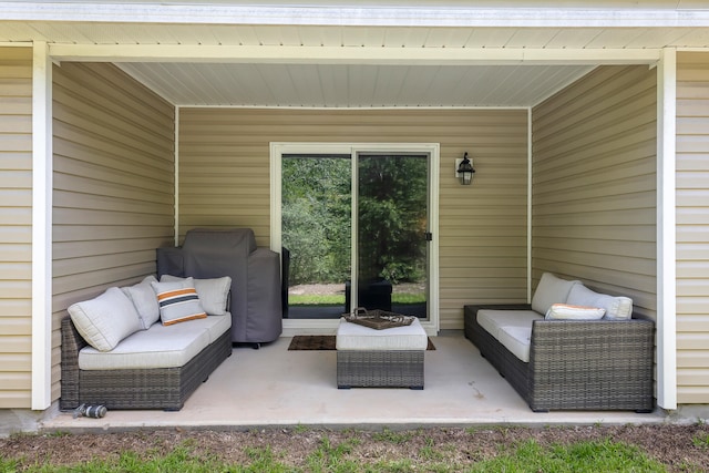 view of patio / terrace featuring an outdoor hangout area