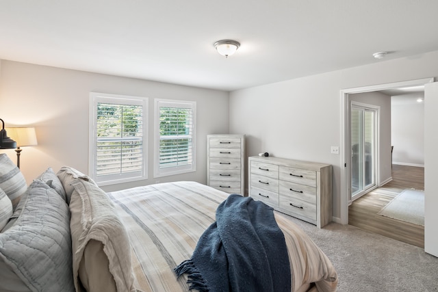 bedroom featuring light hardwood / wood-style flooring