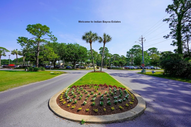 view of road featuring curbs