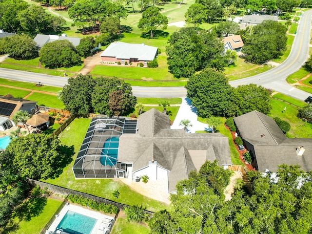 drone / aerial view with a residential view