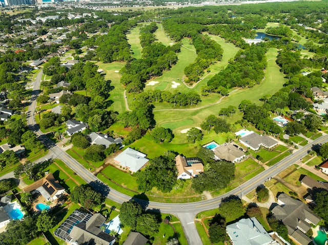 aerial view featuring a water view and a residential view