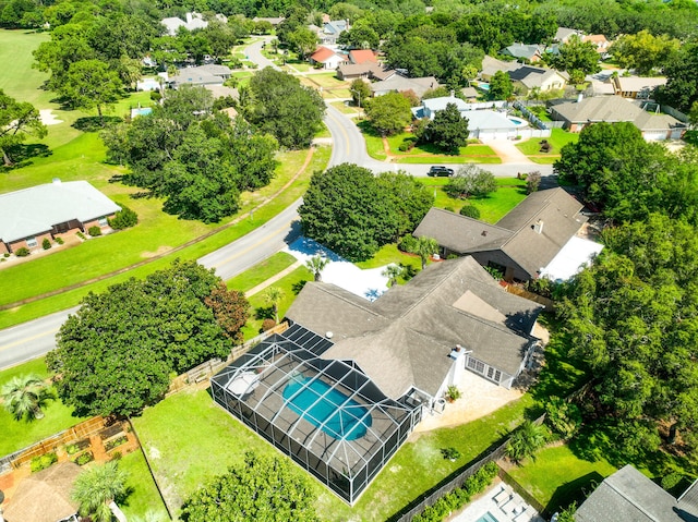 bird's eye view with a residential view