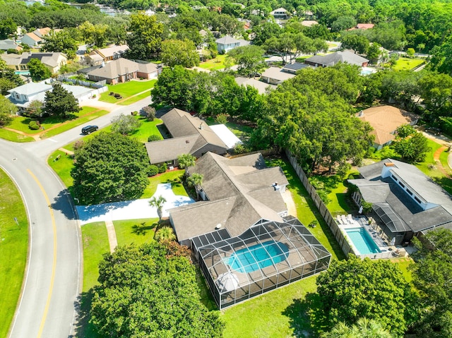 bird's eye view with a residential view