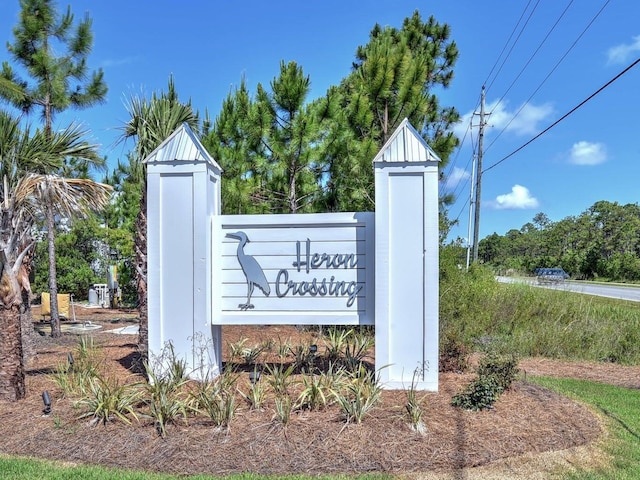 view of community sign