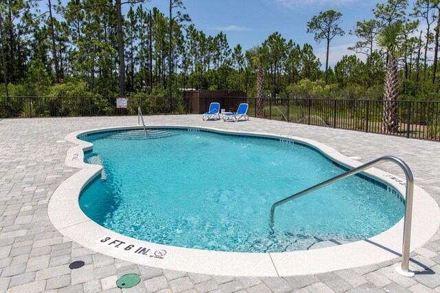 view of pool featuring a patio