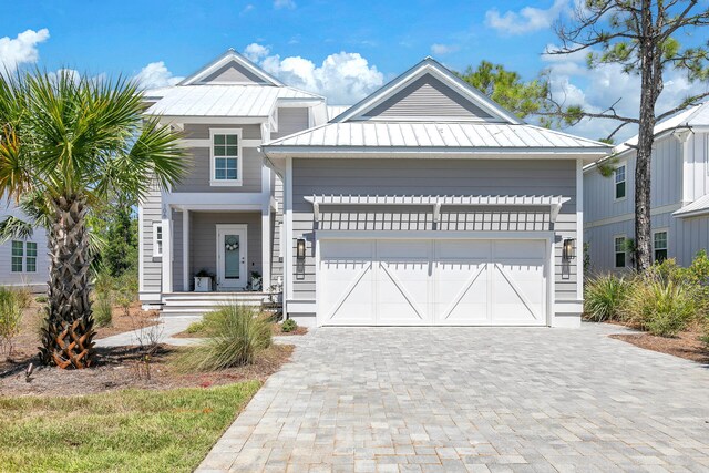 view of front of house with a garage