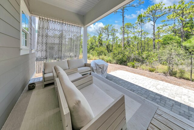 view of patio with an outdoor hangout area