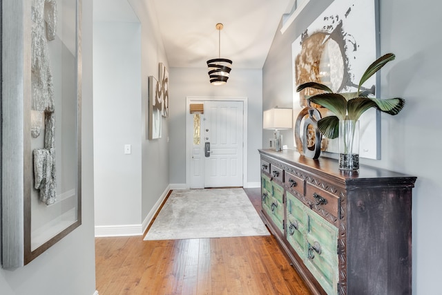 entrance foyer featuring light wood-type flooring