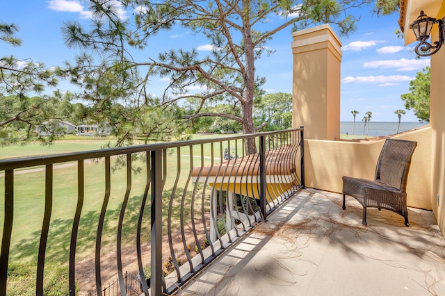 balcony with a water view