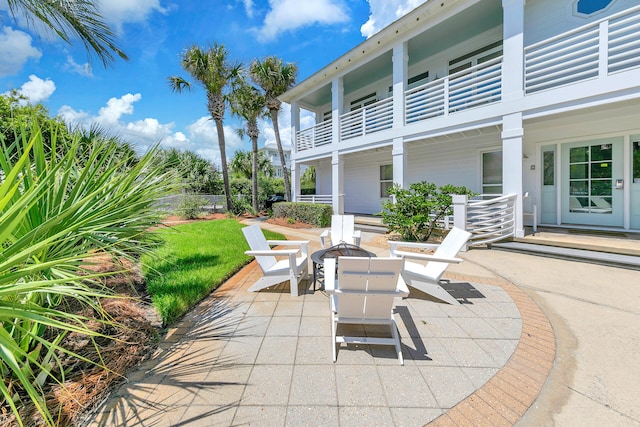 view of patio / terrace featuring a balcony