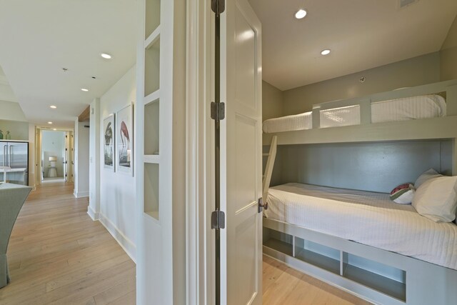 bedroom featuring light hardwood / wood-style flooring