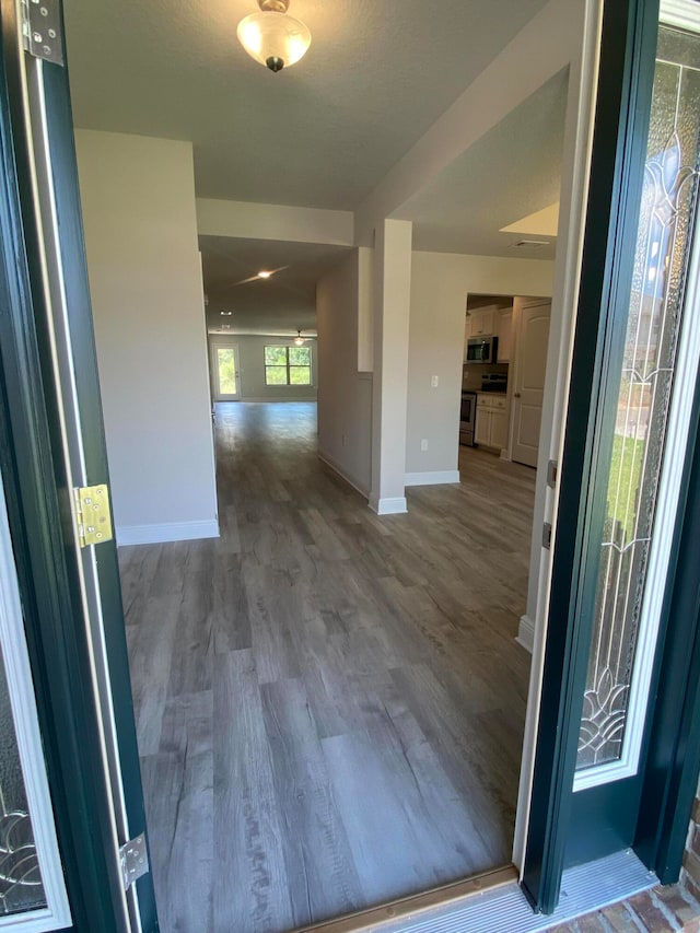 interior space with wood-type flooring