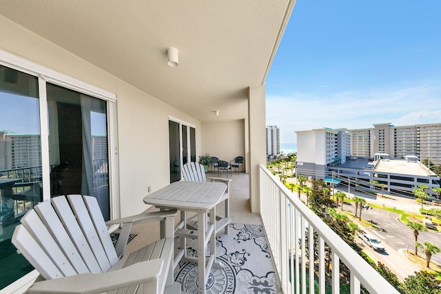 balcony with a city view