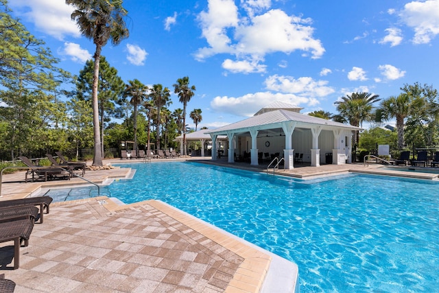 view of pool with a patio area