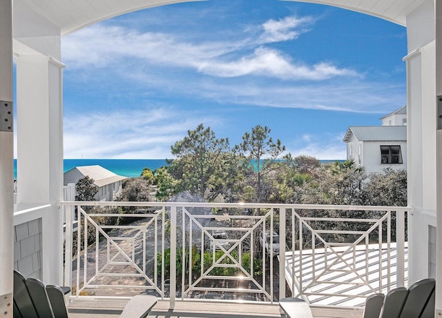 balcony with a water view