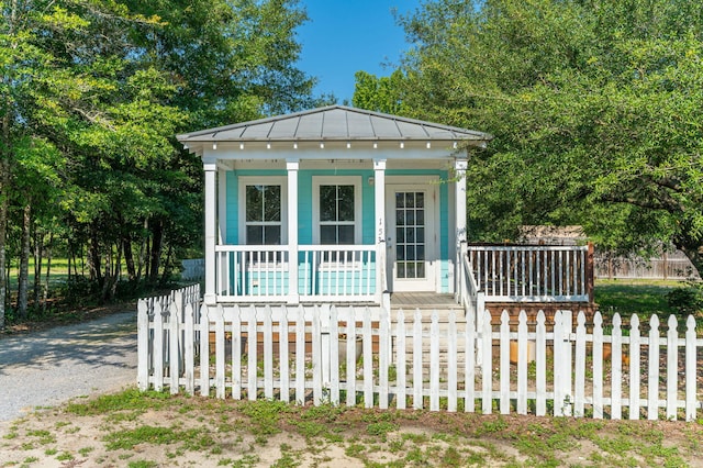 exterior space with covered porch