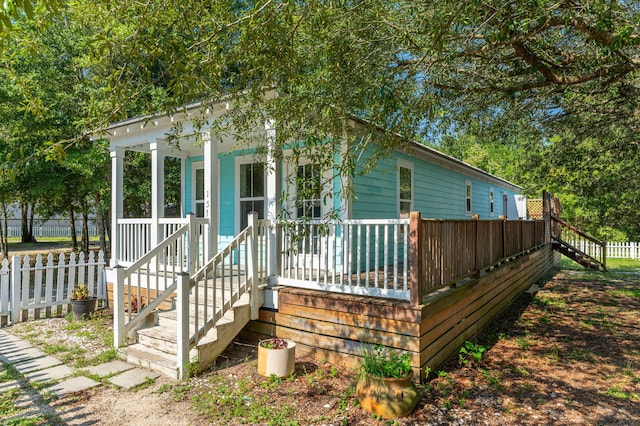 view of front of home with a porch