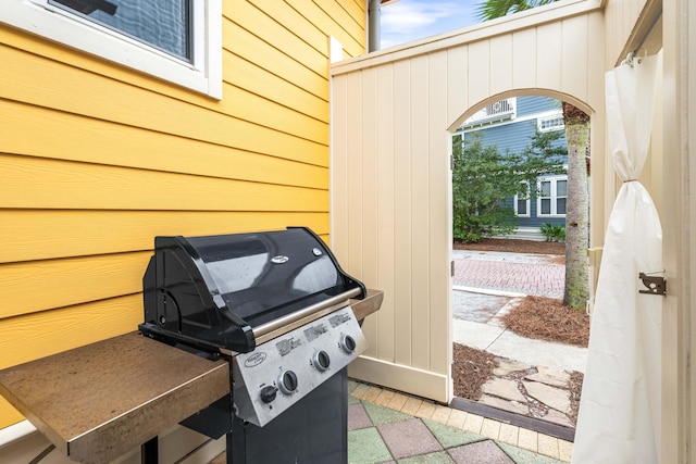 view of patio / terrace featuring a grill