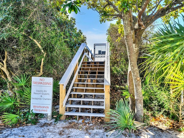 view of stairway