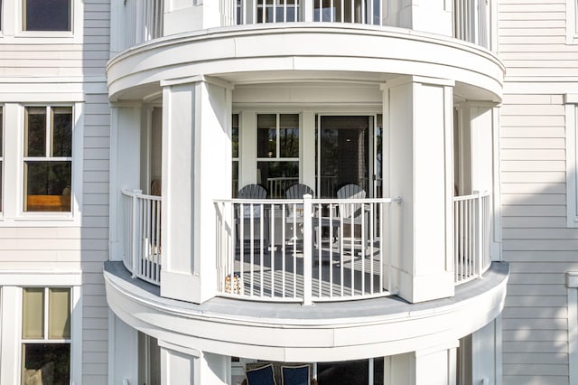 doorway to property with a balcony