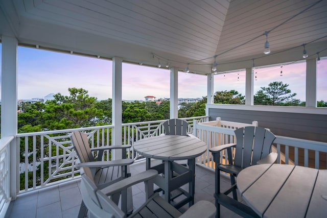 view of deck at dusk