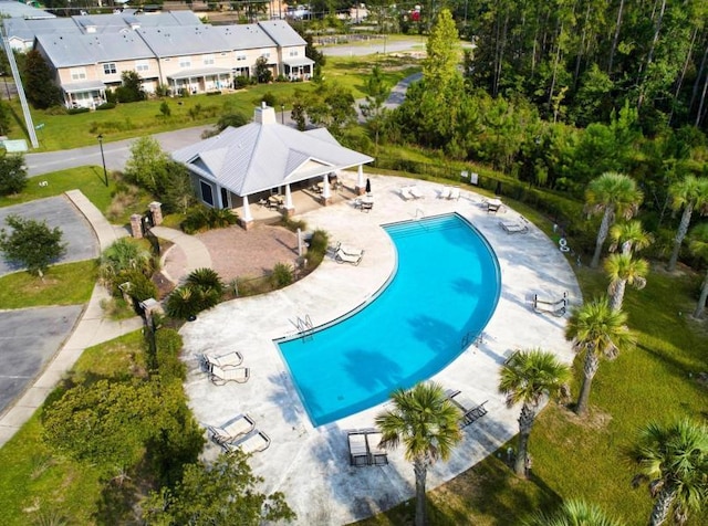 view of pool featuring a patio area