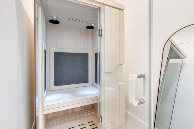 bathroom featuring walk in shower