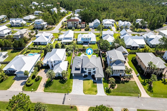 drone / aerial view featuring a residential view