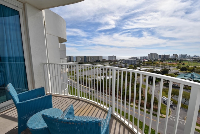 balcony with a city view