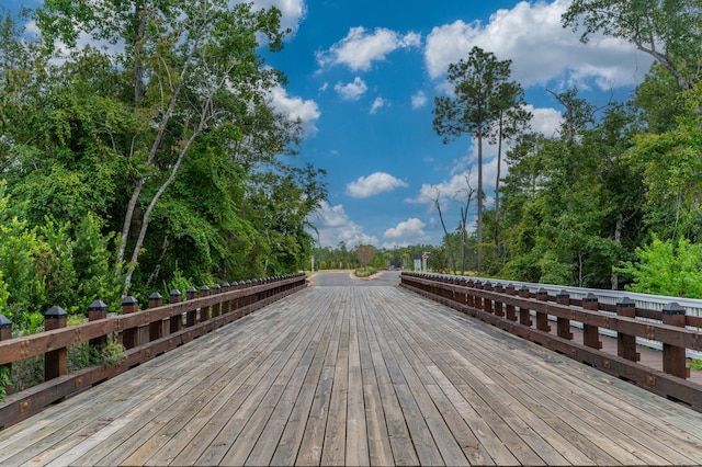 view of property's community with a wooden deck