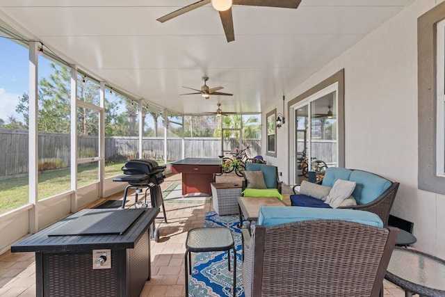 view of sunroom