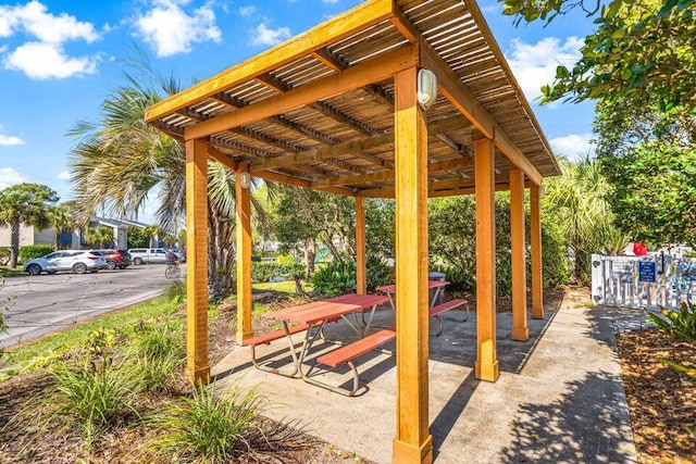 view of patio with a pergola