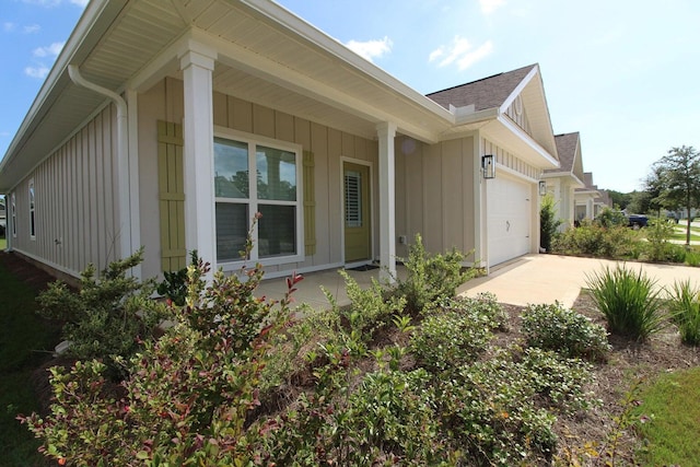 view of home's exterior featuring a garage