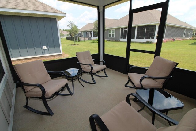 view of sunroom