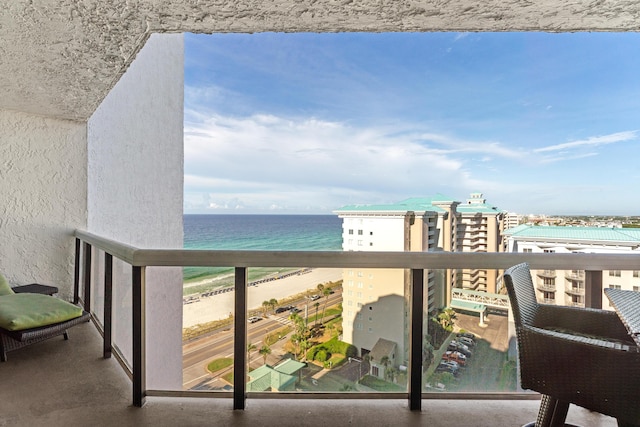 balcony with a water view