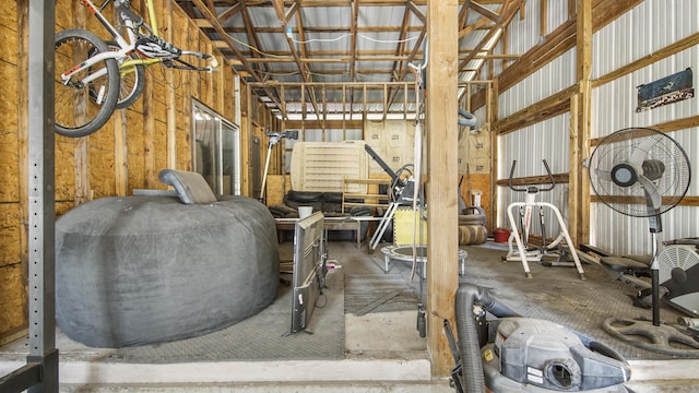 miscellaneous room with metal wall