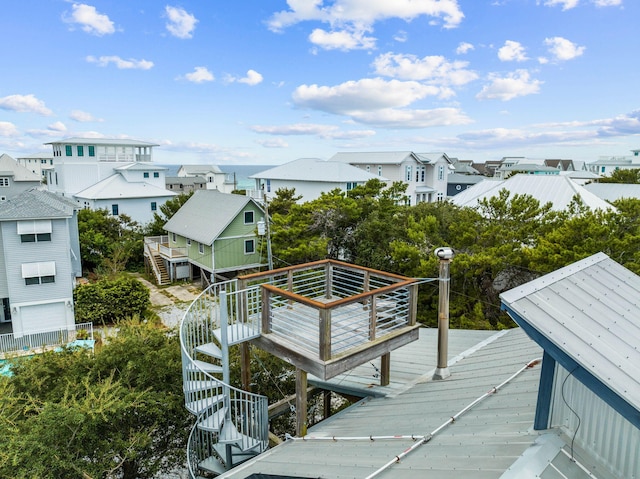 exterior space featuring a wooden deck